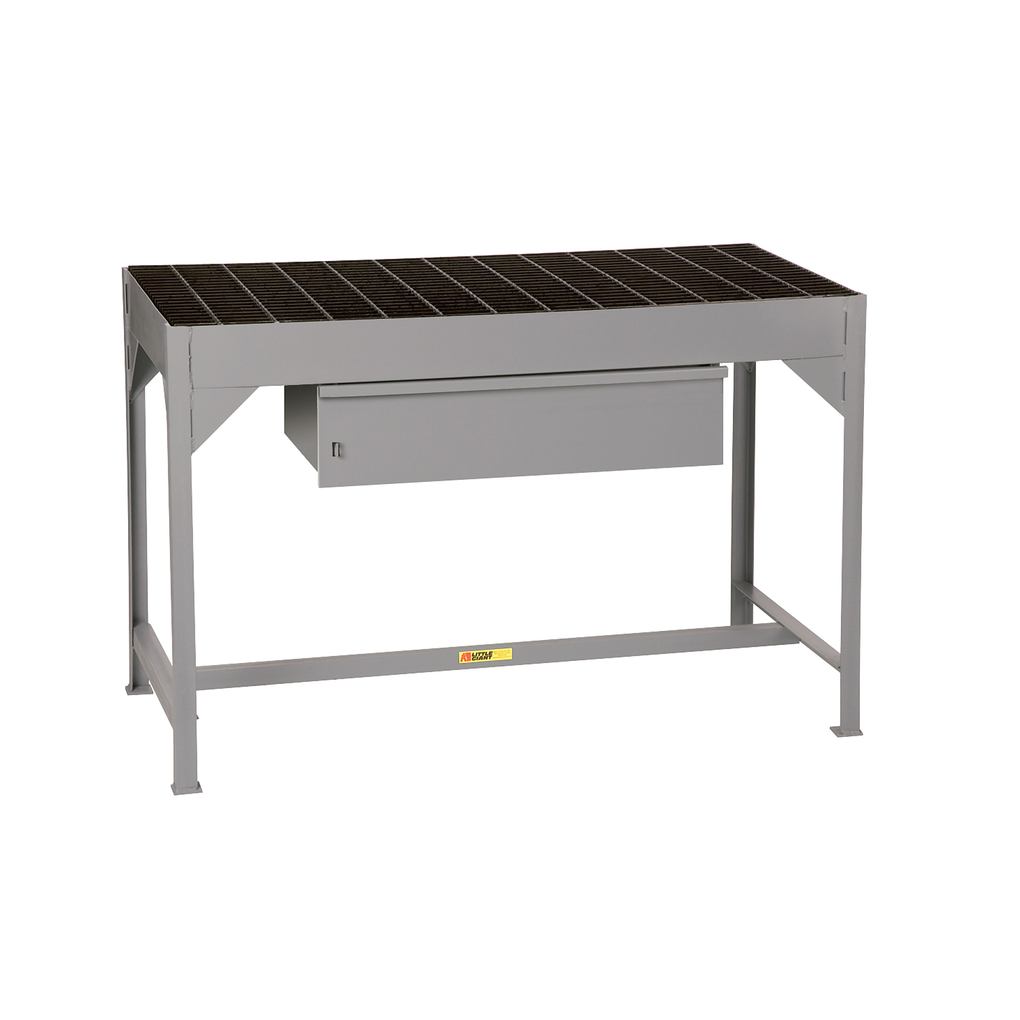 Little Giant Welder's Table - 51in. x 24in., 2000-Lb. Capacity, 34in. Work Surface Height, Dual-Sided Bar Grating, Heavy-Duty Drawer, Model# WG-2451-HD